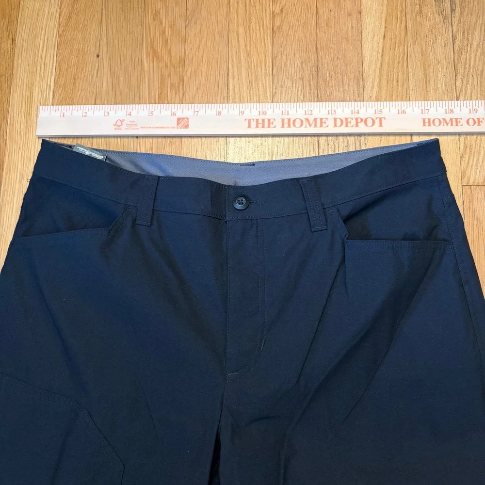 Eddie Bauer Fleece Lined Tech Pant Mens 34x30 Black Stretch Cargo Outdoor New